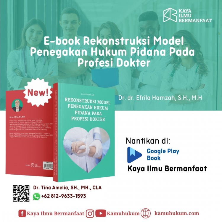 E-book Rekonstruksi Model Penegakan Hukum Pidana Pada Profesi Dokter